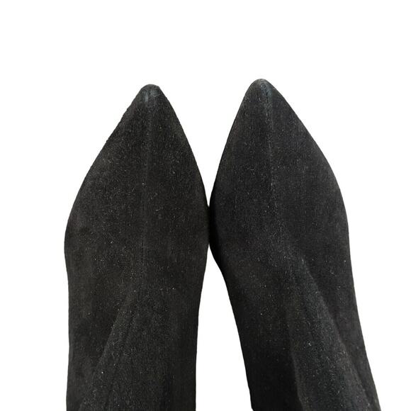 Marc Fisher Shoes Womens 7.5 Booties Point Toe Black Suede Classic Heeled Boots - Picture 10 of 15